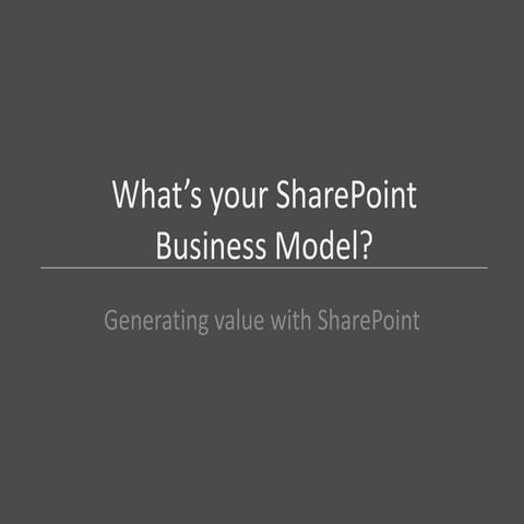 What's Your SharePoint Business Model?