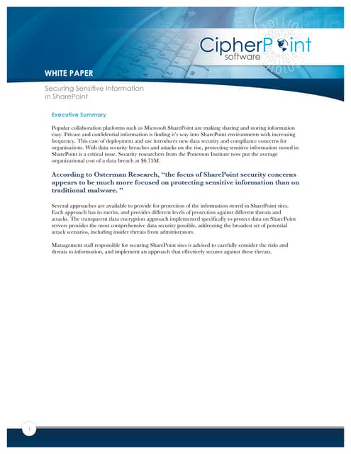 Share point encryption