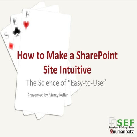 SharePoint Exchange Forum - How to Make a SharePoint Site Intuitive