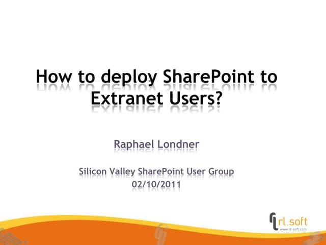 How to deploy SharePoint 2010 to external users?