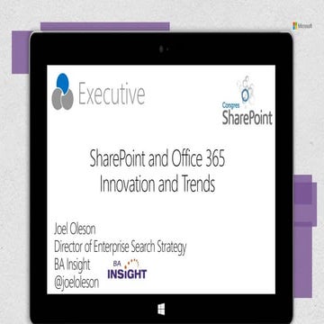 SharePoint and Office 365 Innovation Keynote