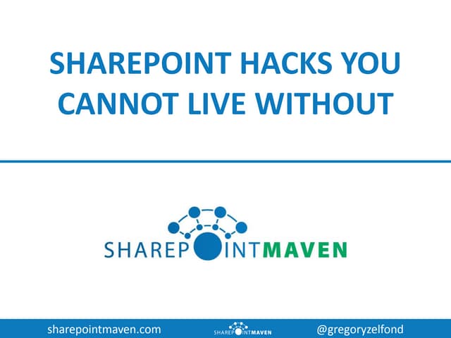 SharePoint Tips and Tricks you cannot live without