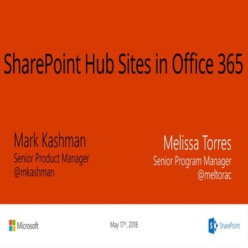 SharePoint hub sites in Microsoft 365 and SHarePoint | PPTX