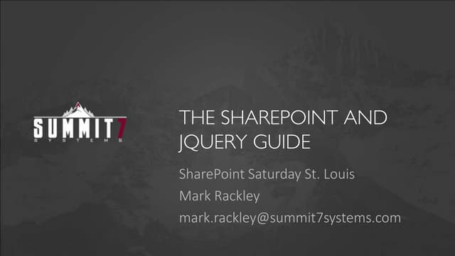 The SharePoint & jQuery Guide - Updated 1/14/14