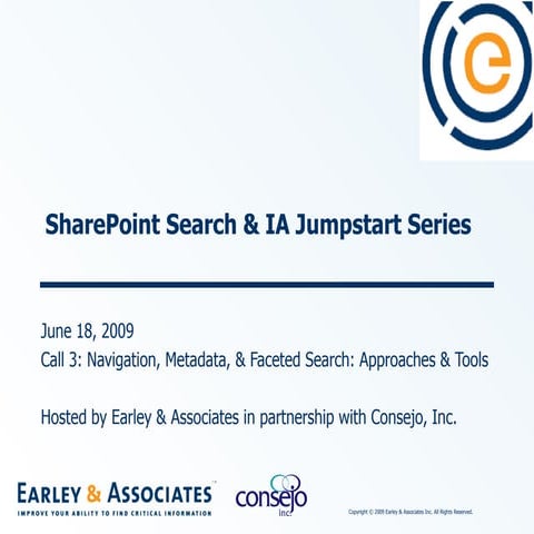 SharePoint Jumpstart #3: Navigation, Metadata, & Faceted Search: Approaches &...