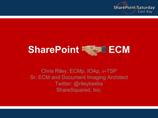 Share point meet ECM at SharePoint Saturday