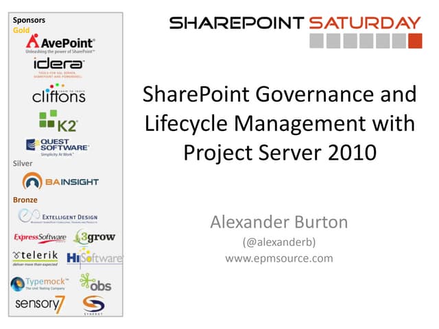 SharePoint Governance and Lifecycle Management with Project Server 2010