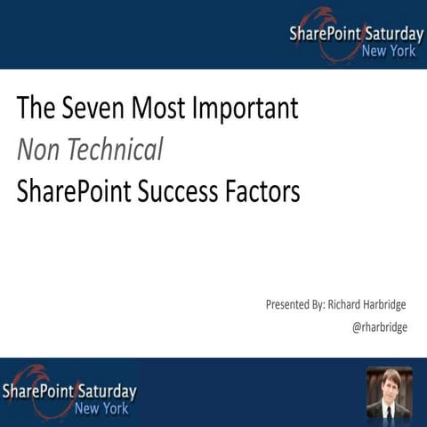 SharePoint Saturday NY - The Seven Most Important Success Factors for SharePoint