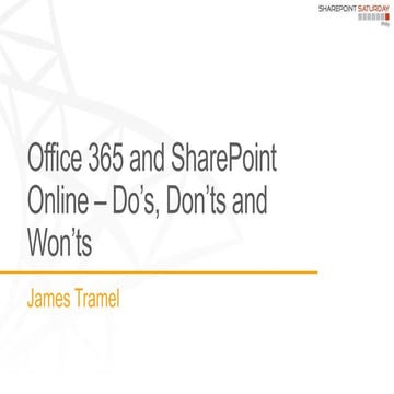 Sharepoint saturday philly james tramel presentation