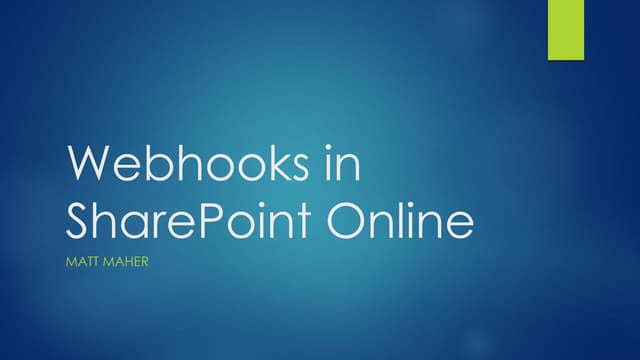 Webhooks in Microsoft SharePoint Online