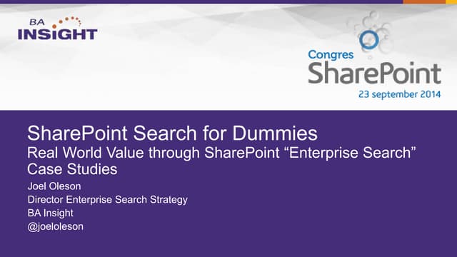 SharePoint Search for Dummies