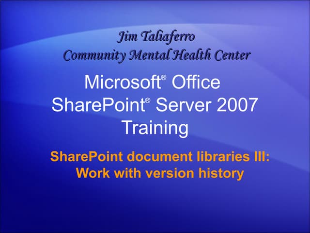 Share Point  Server 2007- Document ...