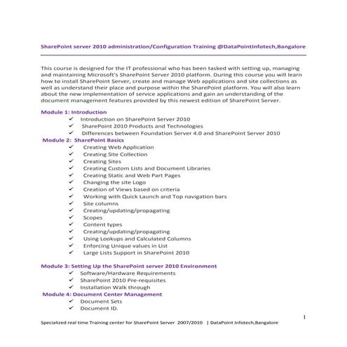 Sharepoint server_2010_admin training