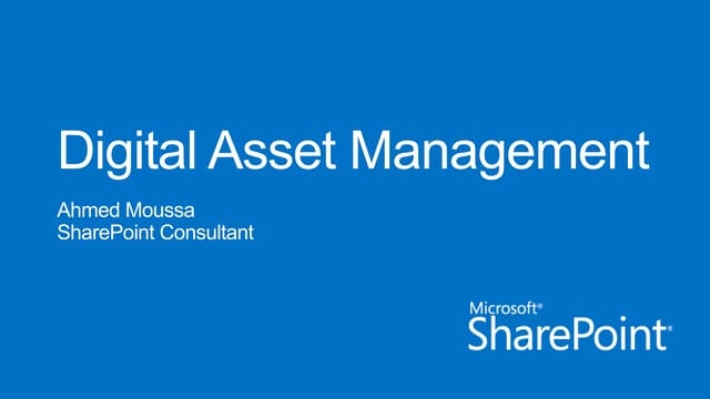 SharePoint Server 2013 - Digital Asset Management System