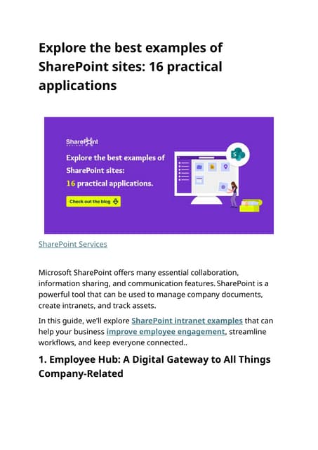 Explore the best examples of SharePoint sites: 16 practical applications