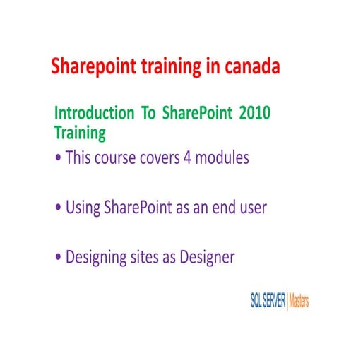 Sharepoint training in canada