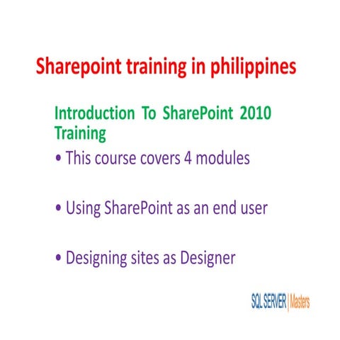 Sharepoint training in philippines