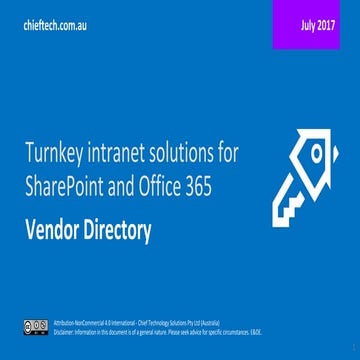 Turnkey intranet solutions for SharePoint and Office 365 - July 2017 edition