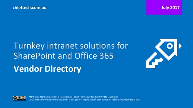 Turnkey intranet solutions for SharePoint and Office 365 - July 2017 edition