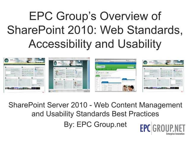 SharePoint Usability and Accesibility Best Practices Including 508 Compliance...