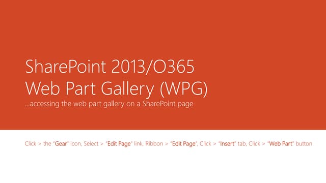 SharePoint 2013/O365 Web Part Gallery