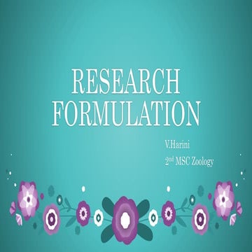  research formulation