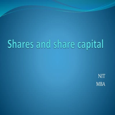 Shares and share capital