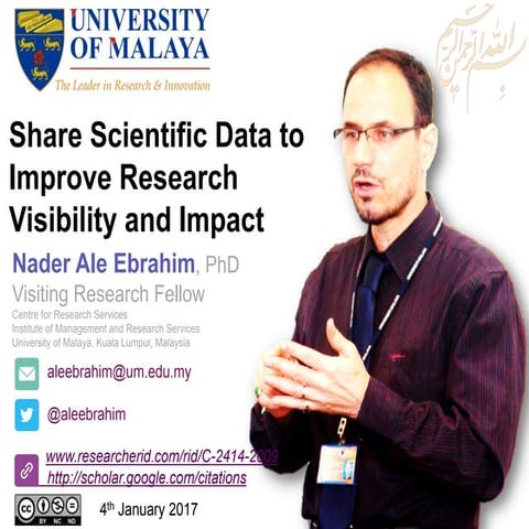 Share Scientific Data to Improve Research Visibility and Impact
