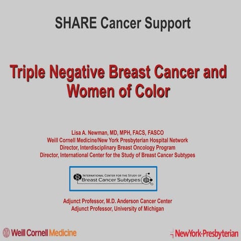 Triple Negative Breast Cancer and Women of Color (Slide 1) | PPTX