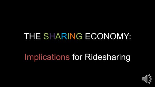 Sharing economy: Implications for Ridesharing
