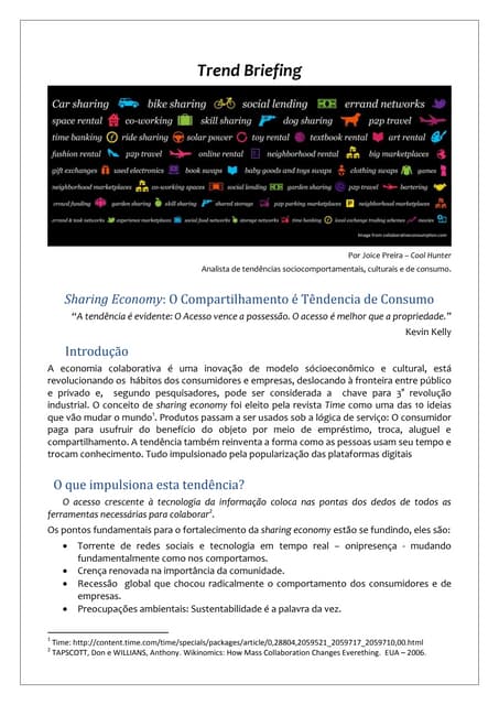 Sharing Economy: O Compartilhamento...