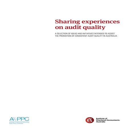 Sharing experience on audit quality - Toolkit