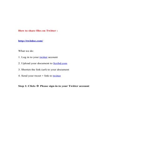 Sharing files on twitter
