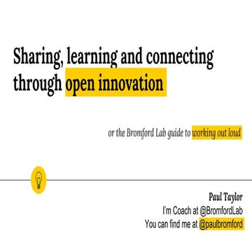 Working Out Loud Through Open Innovation