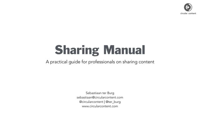 Creative Commons Global Summit 2015: Sharing Manual by Circular Content