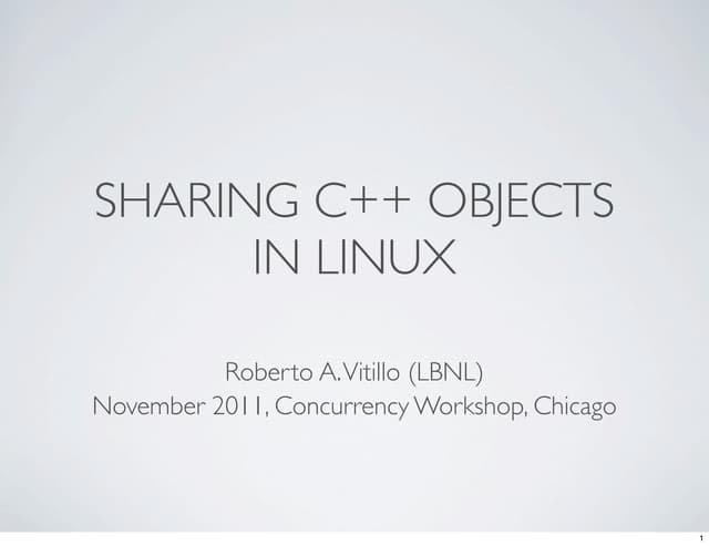 Sharing C++ objects in Linux