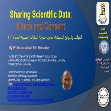 Sharing scientific data: Ethics and consent