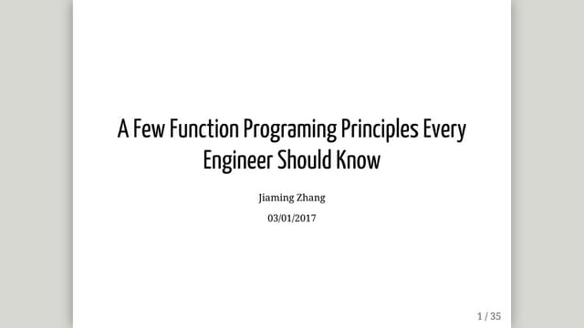 Functional Programing Principles