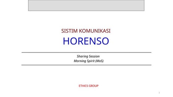 Mengenal Horenso | PPT