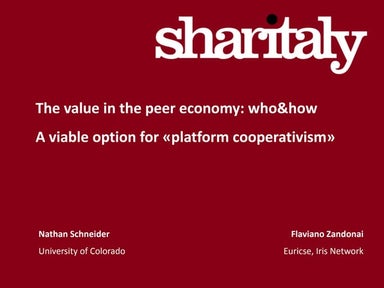The value in the peer economy: who&how