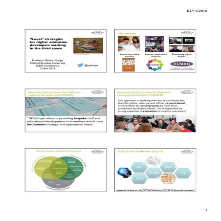 ‘Sweet’ strategies for higher education developers working in the third space 