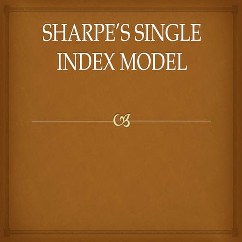 Sharpe’s single index model