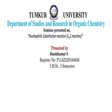 Nucleophilic Substitution reaction (SN1 reaction)
