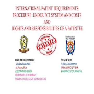 Patent co operation treaty by G Shashikanth