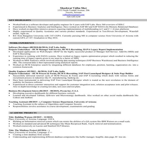 Shashwat Sher Resume