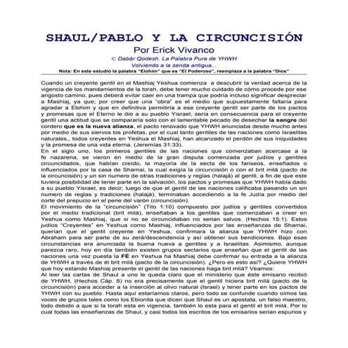 Shaul Pablo y La Circuncision