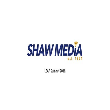 The Independent Media Company: Today/Tomorrow - Shaw Media