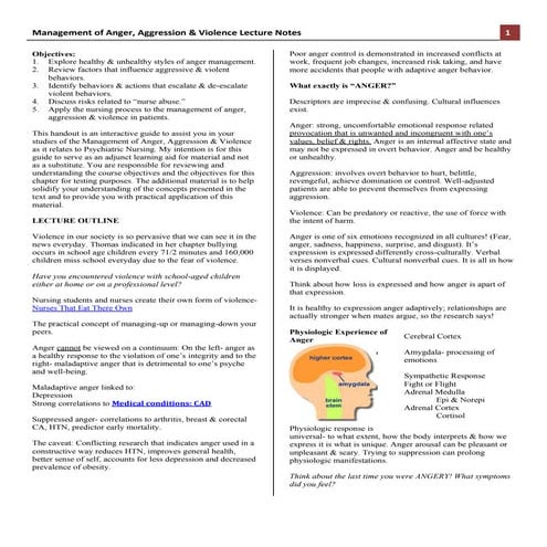 Management of Anger, Aggression & Violence lecture 2011