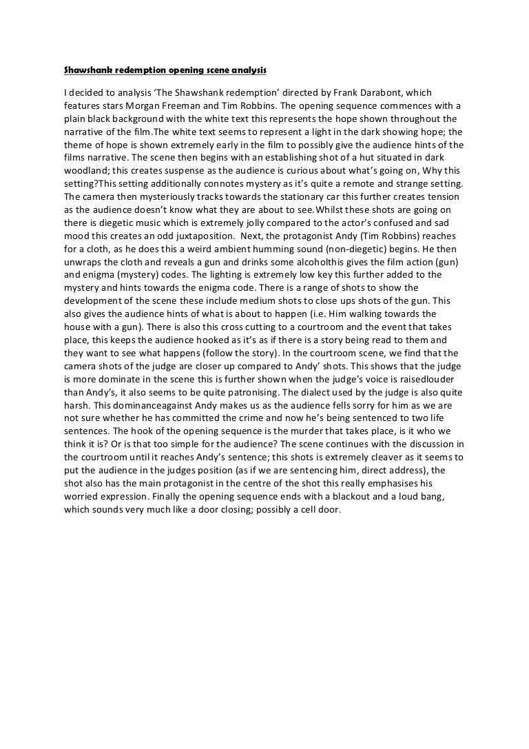Essays Written By High School Students Shawshankredemptionopeningsceneanalysisphpappthumbnailjpgcb High School Years Essay also Illustration Essay Example Papers Shawshank Redemption Opening Scene Analysis Essay Writing Business