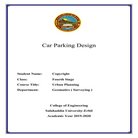 Car Parking Design in Urban Planning